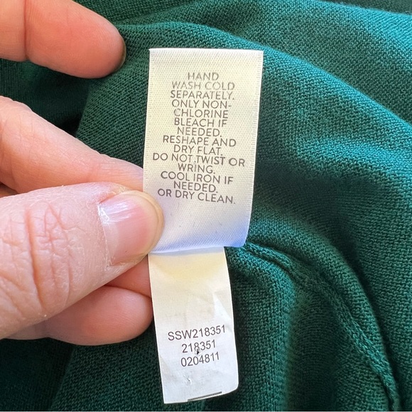 J. Jill Wearever Collection Emerald Green Open Front Longline Duster Cardigan - Picture 5 of 5